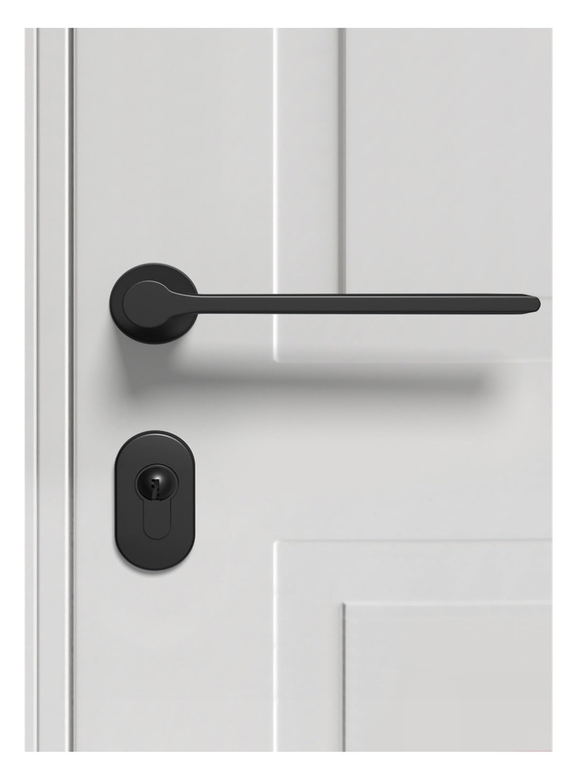 Serrure de porte de salle de bain noire magnétique avec poignée fendue 72F301
