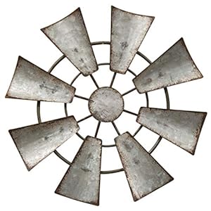 CWI Gifts Galvanized Metal Hanging Windmill, 7″