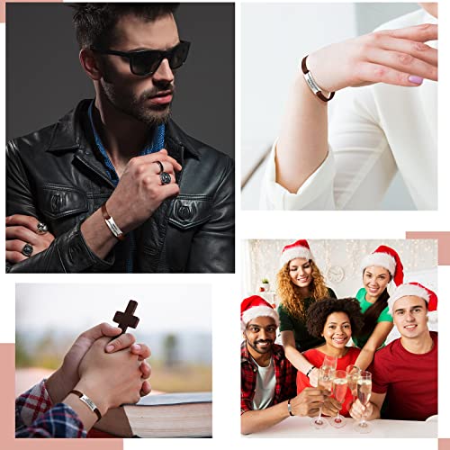 Junkin 12 Pieces Religious Christian Gifts For Women Girls Men Kids Christian Bracelet Religious Leather Bracelets Christian Engraved Ornament Jewelry Inspirational Gifts With Bible Verse #TOP3