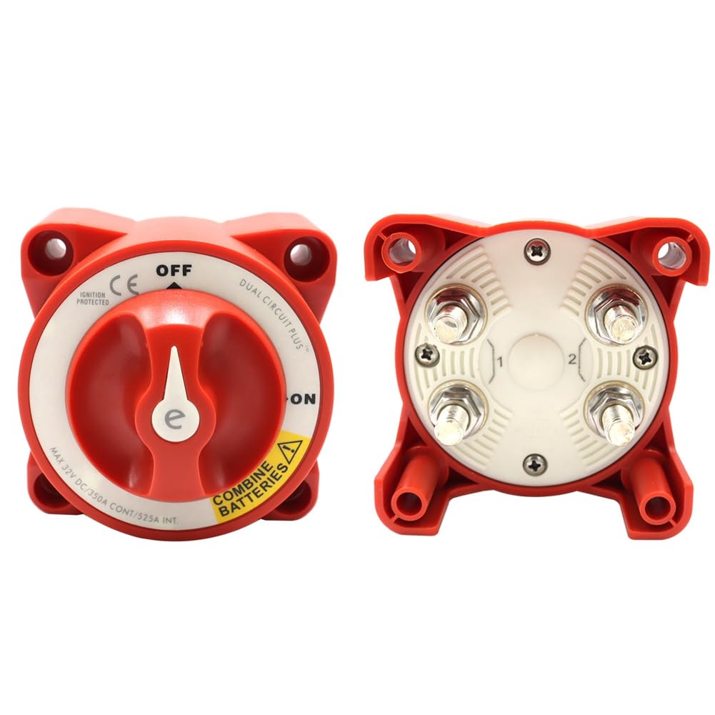 5511E Dual Circuit Plus Isolateurs d'interrupteur rotatif de batterie 12 V-32 V 350 A Série E pour voiture, bateau, bateau rapide, installation facile