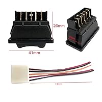 Vista 2 de Interruptor basculante de 5 pines universal para ventana de coche, control de elevación momentánea arriba/abajo con arnés de cableado 12V 20A