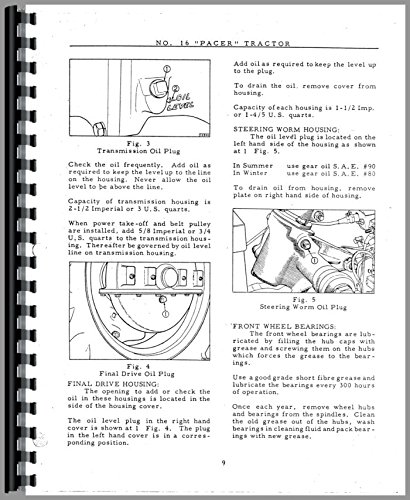 Operators Manual Massey Harris Pacer Tractor      Plastic Comb – January 1, 2017