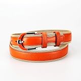 LXJYDN Cinturón Cinturones Abrochados con Agujas De Sutura De Moda, Cinturones Casuales para Hombres Y Mujeres-Naranja-105 Cm
