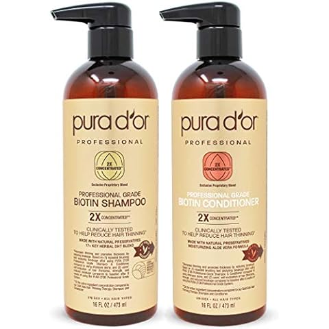 PURA D'OR Professional Grade Hair Thinning Therapy Shampoo & Conditioner Regimen Clinically Tested Super Concentrated for Maximum Results, Sulfate Free Natural & Organic Ingredients, Men & Women Cover