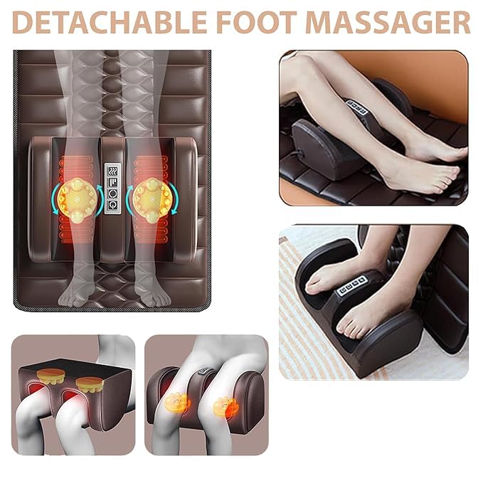 SUNMORY Electric Massager Machine for Pain Relief, Full Body Heating Vibration Massage Pad with Foldable & Movable Neck Massage Pillow, 9 Vibrating & 3 Heating Mode, Neck, Leg, Shoulder Back Massager SUNMORY Electric Massager Machine for Pain Relief, Full Body Heating Vibration Massage Pad with Foldable & Movable Neck Massage Pillow, 9 Vibrating & 3 Heating Mode, Neck, Leg, Shoulder Back Massager