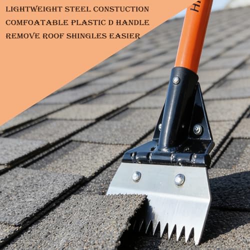 Roof Shingle Removal Shovel, 47.7\'\' Heavy-Duty Carbon Steel Tile Shovel with Reinforced D-Handle - Anti-Break, Rust-Proof for Shingle Ripper & Nail Pulling - Thumbnail 7