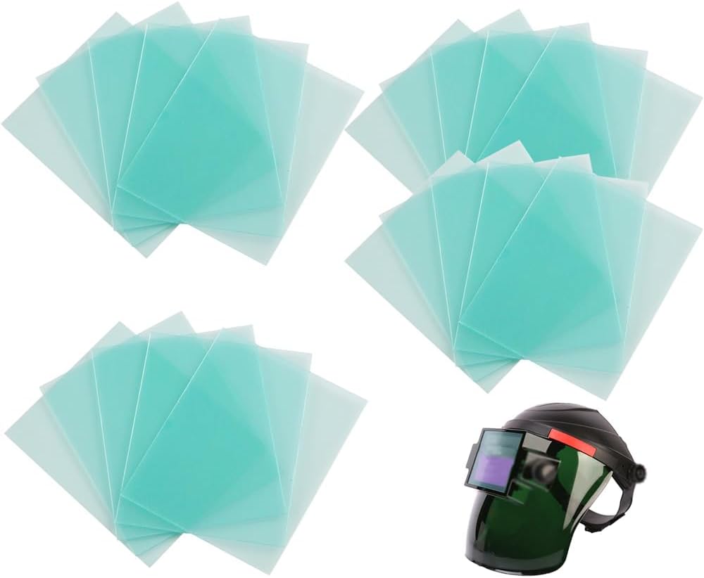 – Welding Protective Lens Replacement Lens, 4.5" x 5.25" x 0.04" Outside Replacement Helmet Clear Lens Covers for Solar Auto Darkening Welding Helmet Hood (20 Pcs)