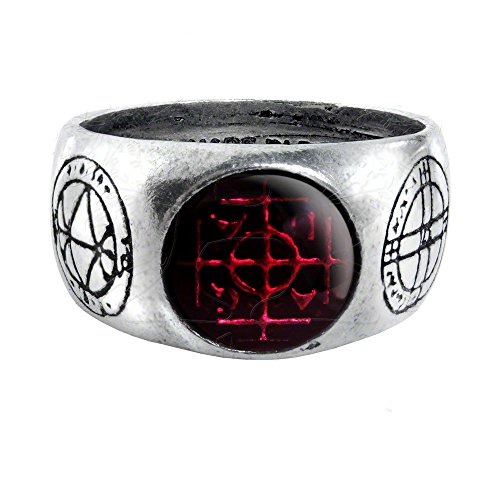 Agla Alchemy Gothic Pewter Talisman Ring - size 9 1/2