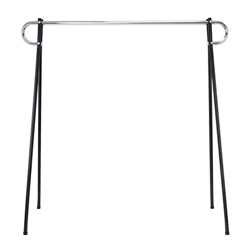 SSWBasics Perchero de un solo riel negro y cromado de 60 x 60 pulgadas