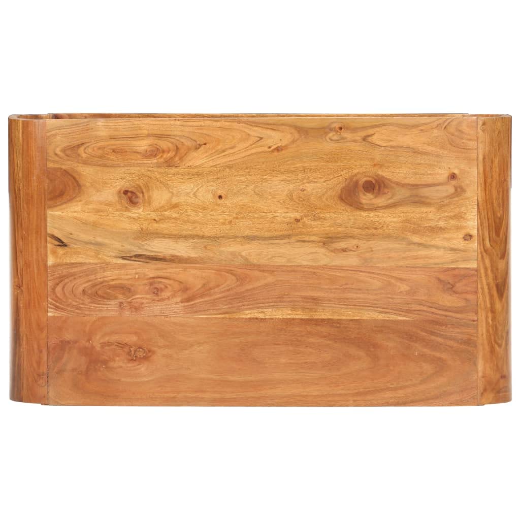 vidaXL Akazienholz Massiv Couchtisch mit 1 Ablagefach Vintage-Look Beistelltisch Kaffeetisch Wohnzimmertisch Teetisch Sofatisch 90x50x30cm