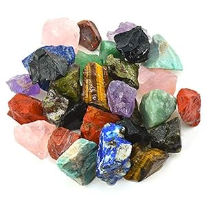 UU UNIHOM 3 lbs Bulk Rough Madagascar Stones Mix – Large 1″ Natural Raw Stones Crystal for Tumbling, Cabbing, Fountain Rocks, Decoration,Polishing, Wire Wrapping, Wicca & Reiki Crystal Healing