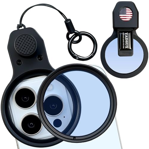Filtre CPL pour iPhone 17 et Android avec clip universel 52mm et capuchon