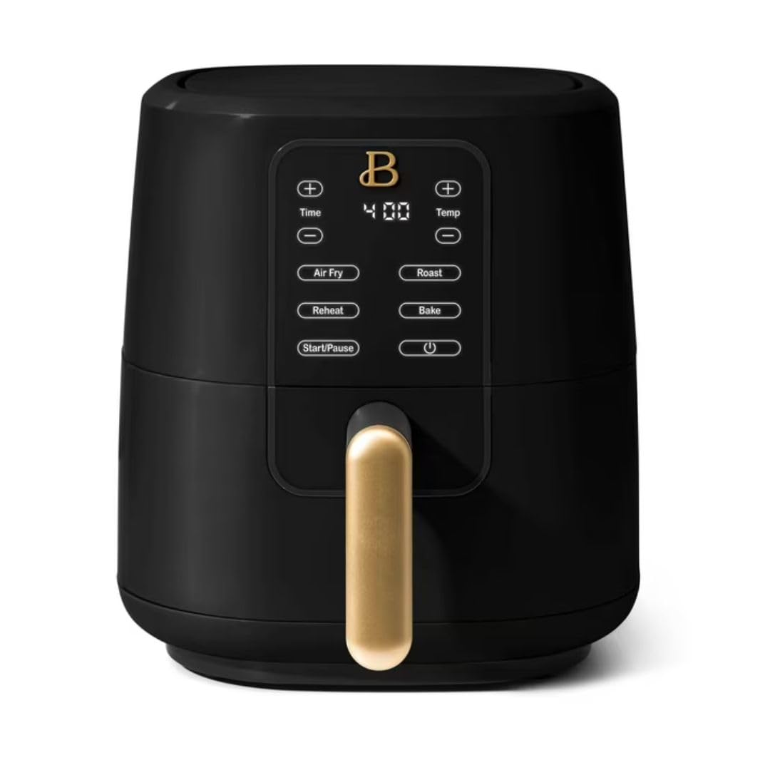 Beautiful 3 Qt Air Fryer with TurboCrisp Technology CERAMIC Nonstick Coating Dishwasher safe Black