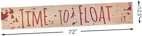 Miniatura 2 de Cartel de tela con texto en inglés "Time To Float" de It Chapter Two - 12.5 x 72 pulgadas (paquete de 1) - Impresionante decoración espeluznante