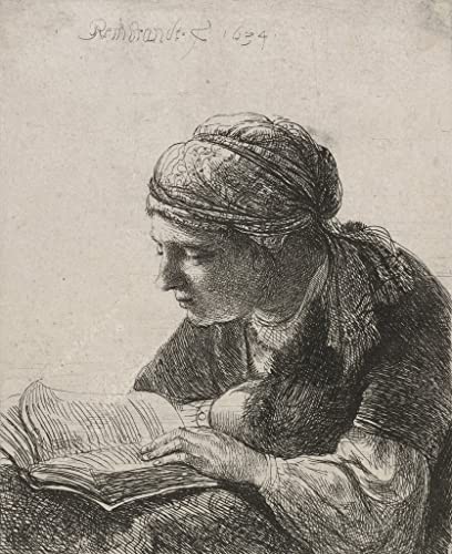 Portrait Pour Décoration Mural Rembrandt Toile Femme lisant Esprit Bureau