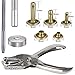 CJRSLRB 480 Sets Leather Rivets with 4 Fixing Set Tools, 3 Sizes 4 Colors Double Cap Rivet Tubular Metal Studs for DIY Leather Craft Decoration