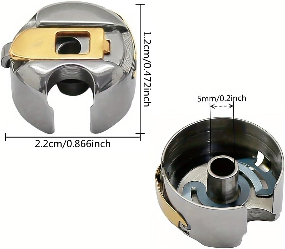 Fbshicung 4pcs Bobbin Case Compatible with Industrial Sewing Machine JUKI CONSEW Brother Singer Titanium Bobbin Case #BC-DB1-NBL