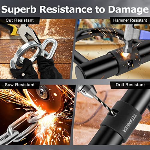 Titanker Motorcycle Chain Lock With U Lock, 4 Feet Heavy Duty Bike Chain Locks With 2 Keys, 12Mm Thick Chain With 14Mm Thick U Lock Anti-Theft Bike Lock For Bicycles, Motorbikes, Mopeds, Scooters #TOP4