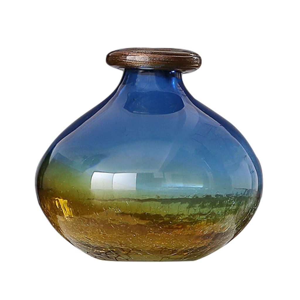 Vase en verre craquelé dégradé pour décoration de table moderne