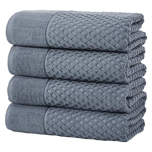 Serviettes de bain de qualité supérieure en coton bleu Grayson