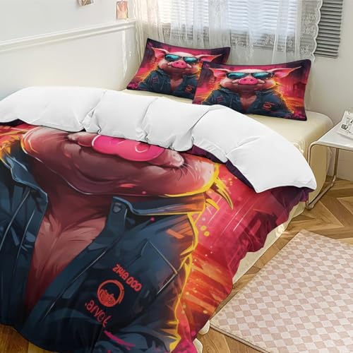 Housse de couette cochon en microfibre premium douce et durable - 5