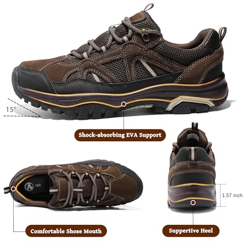 MIXIN Mens Hiking Shoes Lightweight Breathable Anti-Slip Low Top Trainers for Trekking Trailing Outdoor Camping Walking4