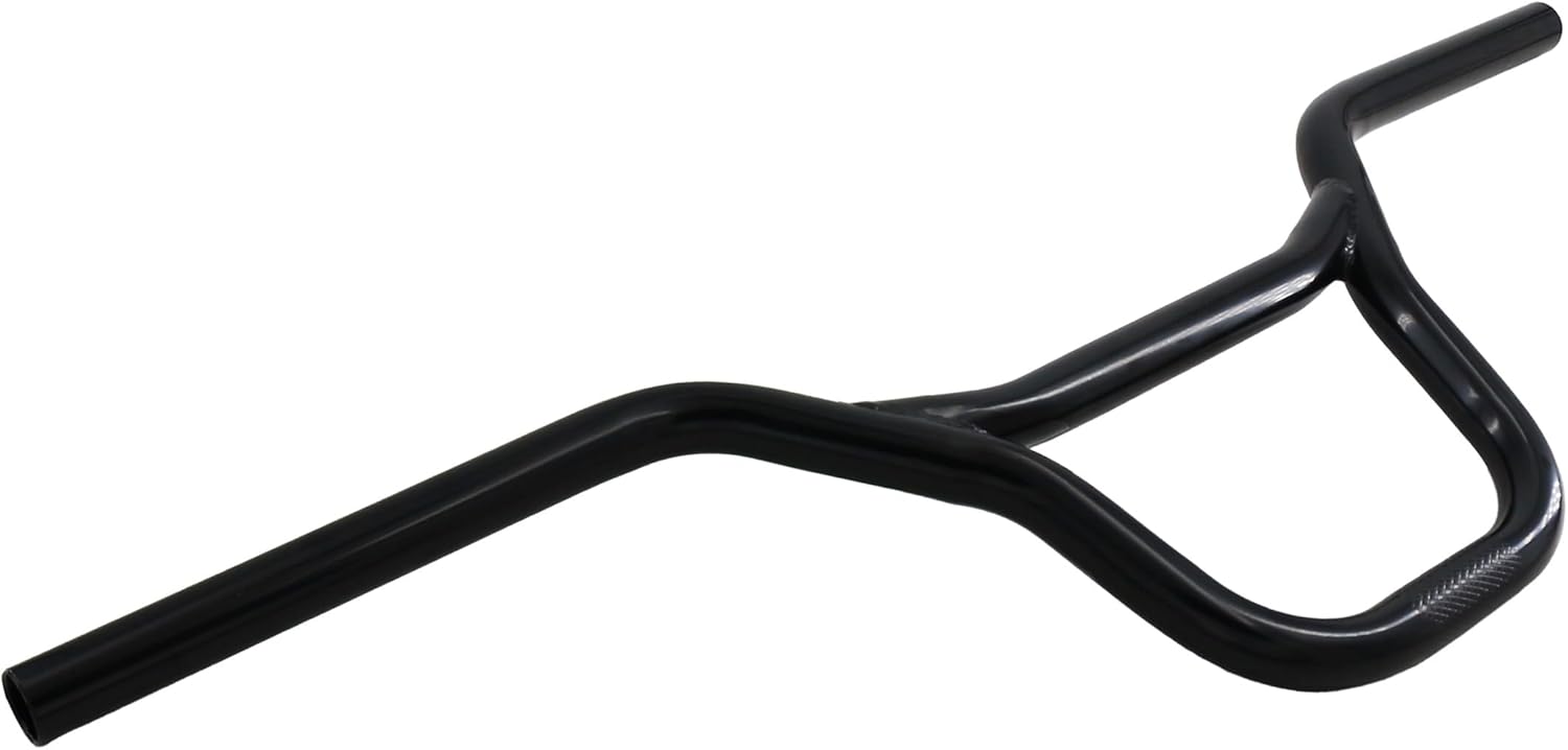 BMX Steel Handlebar, 710mm Length, 22.2mm Clamp Size, Black and Chrome (Black)