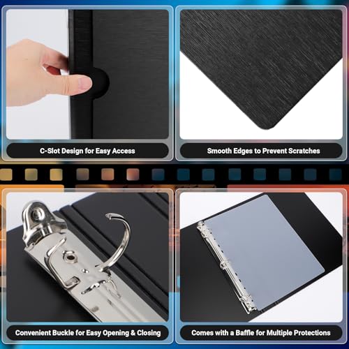 Image of Acid Free Film Negative Binder, 3 Ring Binder with 30 Pack 35mm Negative Sleeves and 30 Pack 120 Film Sleeves
