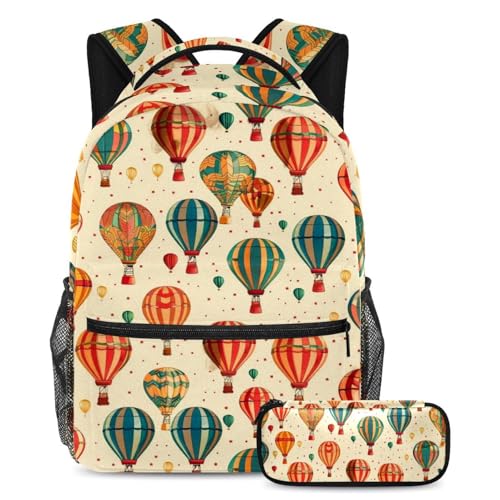 Sac à dos ethnique montgolfière pour étudiant et adolescent actif