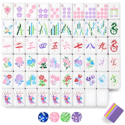 Soulchen 4-Layer Acrylic Orchid Halo American Mahjong Set, 168 Tiles