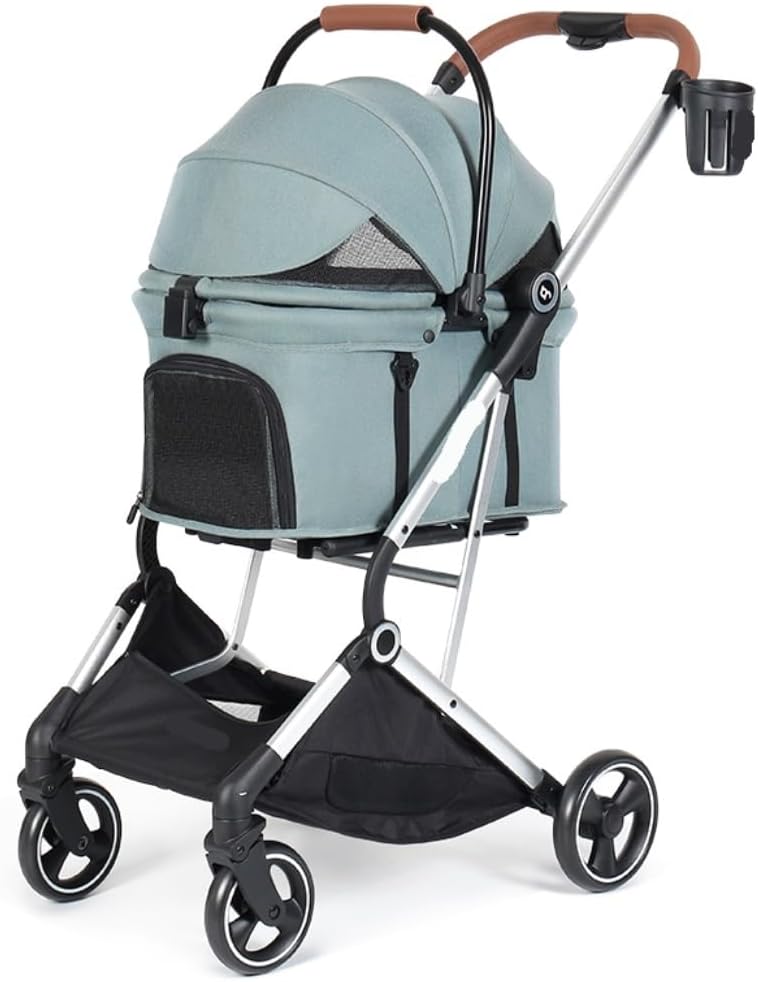 Pet Stroller Dog Cat Pet Stroller Fast Folding Carriage for Small Medium Sized Gear, 44lbs Load Capacity Accessories(A)