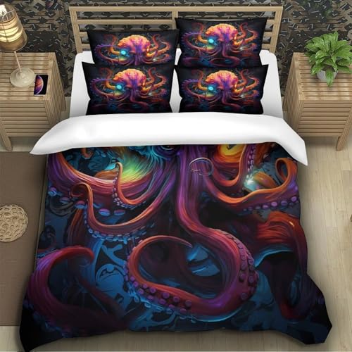 Housse couette douce légère fermeture éclair imprimé floral 3D - 5