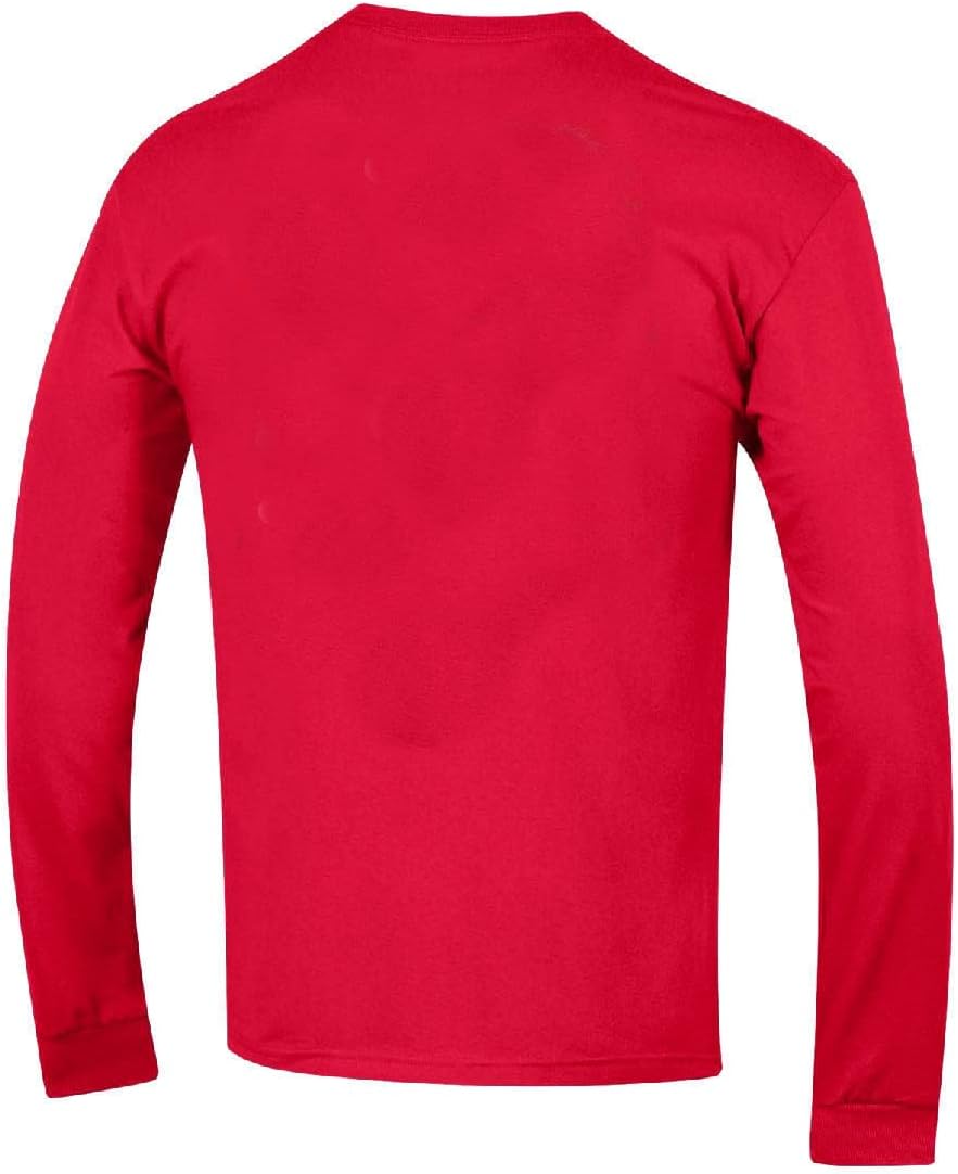 Georgia Dawgs Men's Red Football Graphic Long Sleeve T Shirt - Image 2