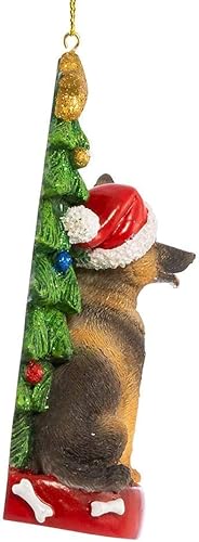 Miniatura 2 de Pastor alemán con adorno de árbol de Navidad para personalización, resina