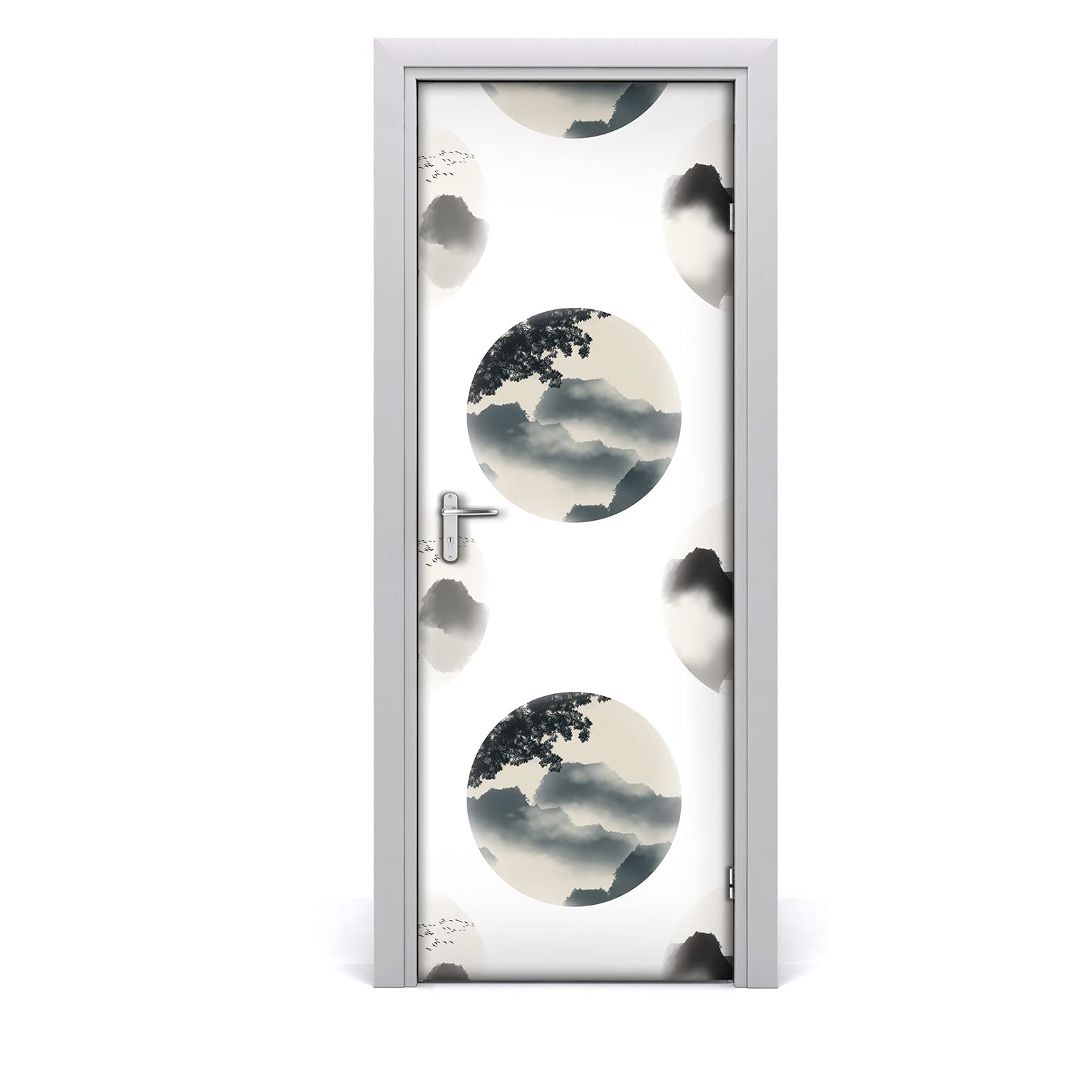 Décoration imperméable pour la porte autocollant 77x200cm papier peint étiquette adhésive