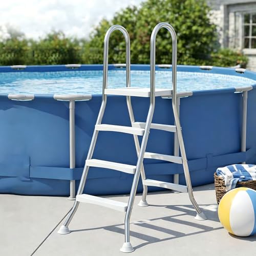 Escalera para piscina sobre tierra 4 peldaños acero inox miniatura 3