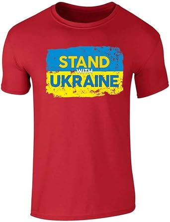Pop Threads Stand with Ukraine Support Ukranian Pride Graphic Tee T-Shirt for Men