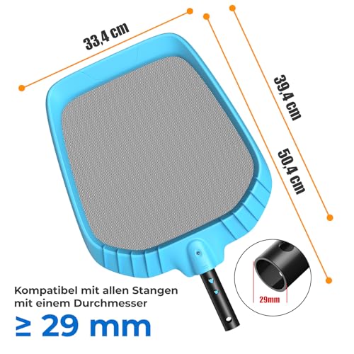 Miniatura 5 de Mowend Red Para Piscinas, Red Para Piscinas De Gran Superficie Para Hojas Con Marco De Plástico Reforzado Y Duradero Para Todas Las Barras Telescópicas De 29 Mm, Sin Varillas