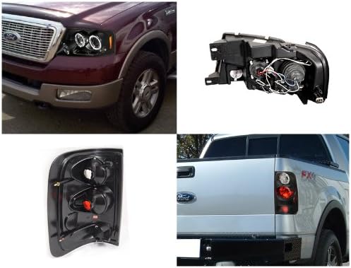 Miniatura 2 de Spec-D Tuning Halo - Faros delanteros de proyector negros con lámpara antiniebla LED para parachoques compatible con Ford F150 Styleside izquierdo +