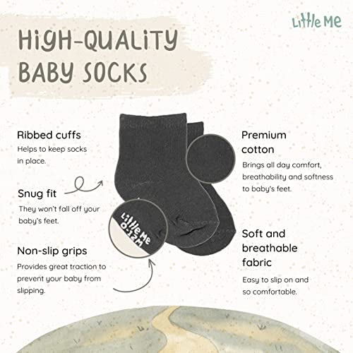 Image of Little Me 20-Pack Newborn Baby Infant & Toddler Unisex Socks, For Baby Girl or Boy, 0-12 & 12-24 Months, Assorted Size Pack
