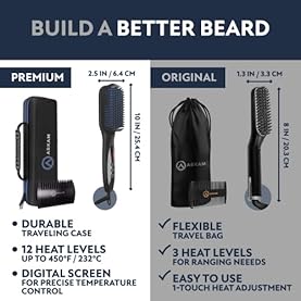 Alternative view of Arkam Beard Straightener for Men - Original Heated Beard Brush Kit w/Anti-Scald Feature, Dual Action Hair Comb and Travel Bag for Short to Medium Beards -Costume Accessories and Grooming Gifts for Men