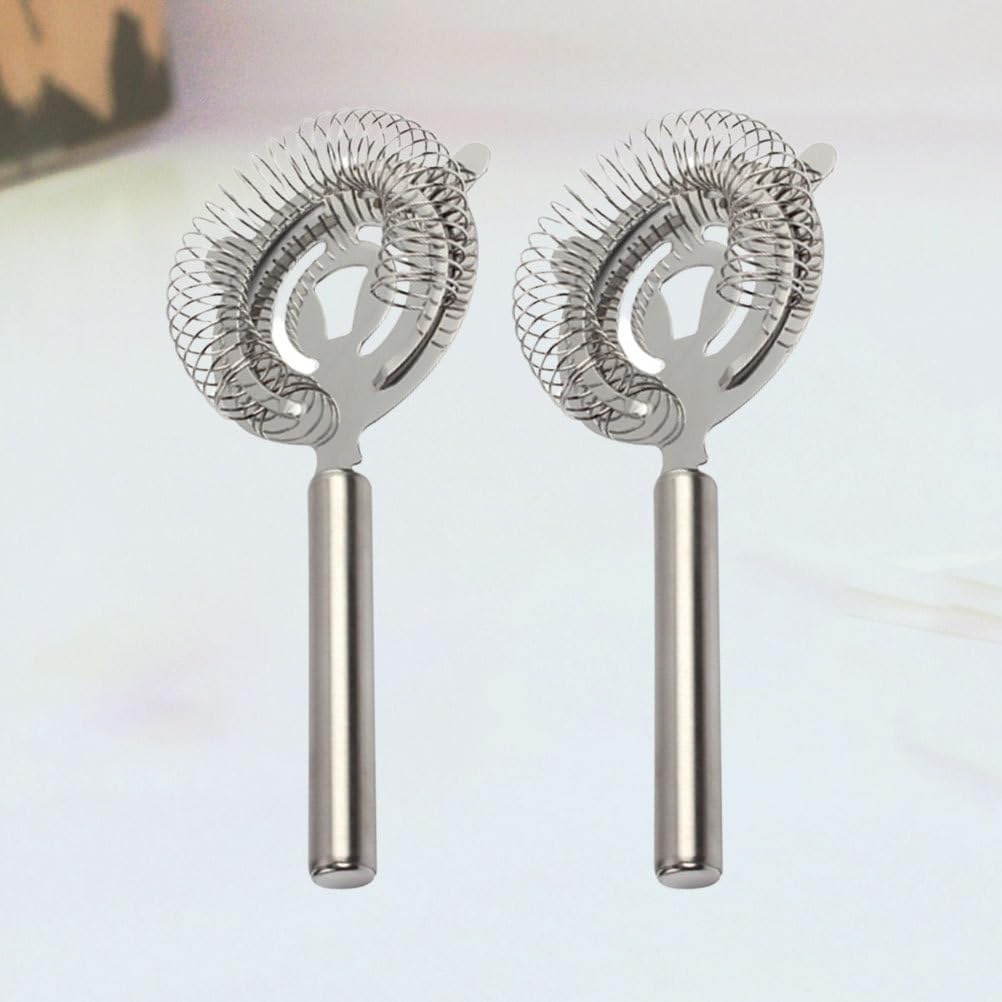 MAGICLULU Stainless Steel Cocktail Strainer with Handle 7.87In Ice Straining Tool for Bartenders Mixologists Home Bar Party Barware Set of 2