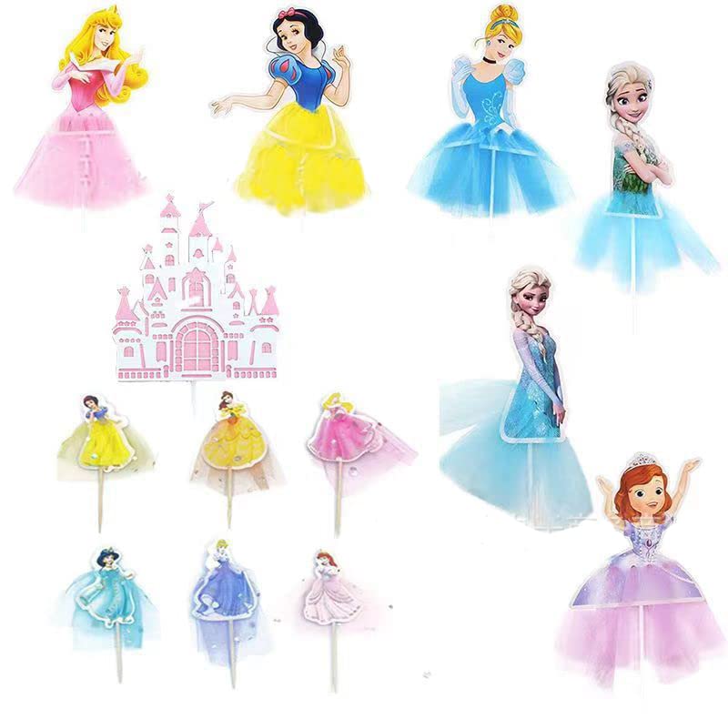 Decoración para tartas Princesa decoración de torta de cumpleaños Cupcake Toppers temática...