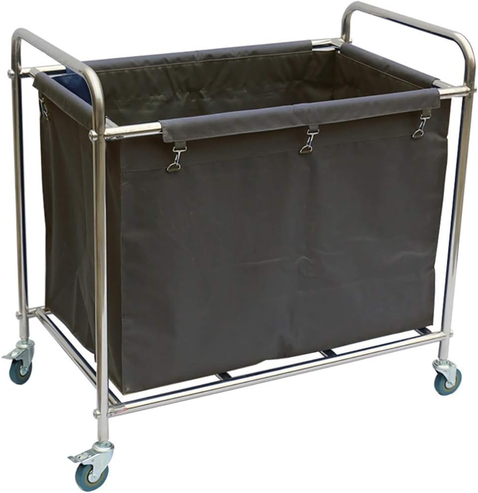 Movable Hand Trucks Storage Cart for Kitchen & Hotel Laundry Sorter Trolley with Universal Brake Wheels Rolling Room Service Cart Versatile Transport Solu,Brown-90 X 56 X 90Cm
