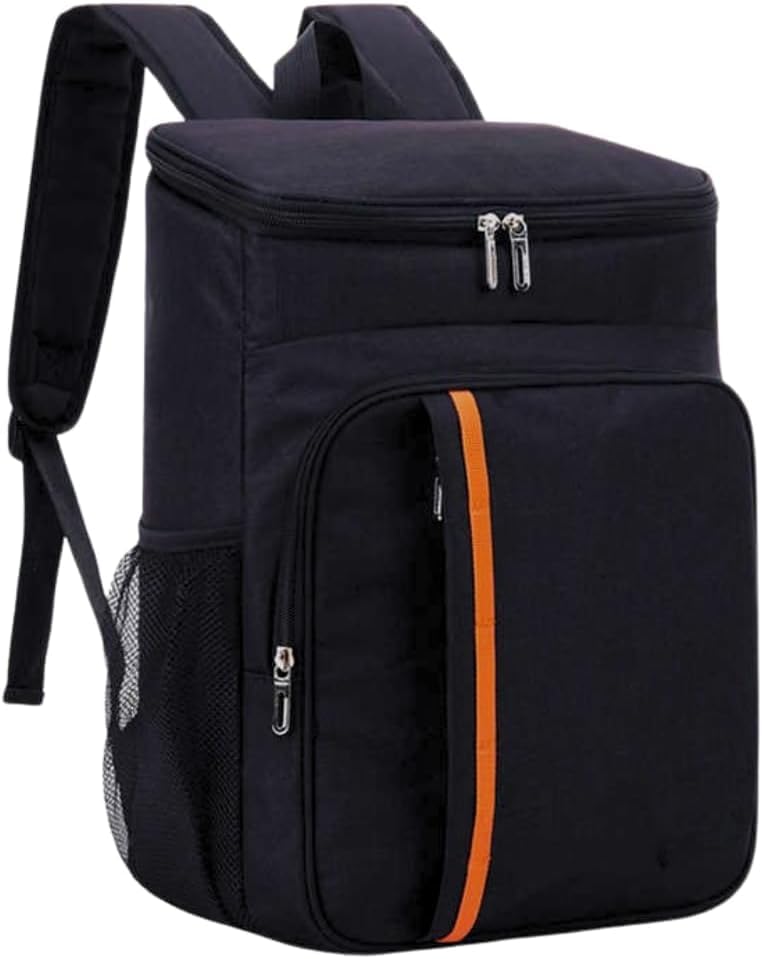 Mochila Térmica Cooler Impermeável 20L, Conserva por até 24h, Comporta 32 Latas, Alças Acolchoadas, Ideal para Praia, Trilha, Pesca e Piquenique, Revestimento Interno em PEVA (Preta)