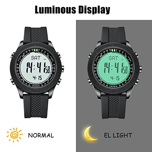 Cnyxcn Outdoor Waterproof Sports Watch Tactical Survival Watches Large Face Military Wrist Watches With Pedometer Military Compass Altimeter Barometer Alarm Clock Comfortable Durable Band #TOP4