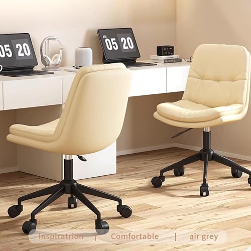 Chaise de bureau ergonomique en cuir pivotante sans accoudoirs - 4