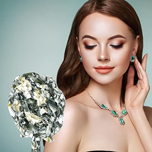 Mini Hand Mirror Comb Set, Round Rose Flower Small Handheld Mirror, Makeup Beauty Cute Travel Mirror (Purple+Comb) #TOP5