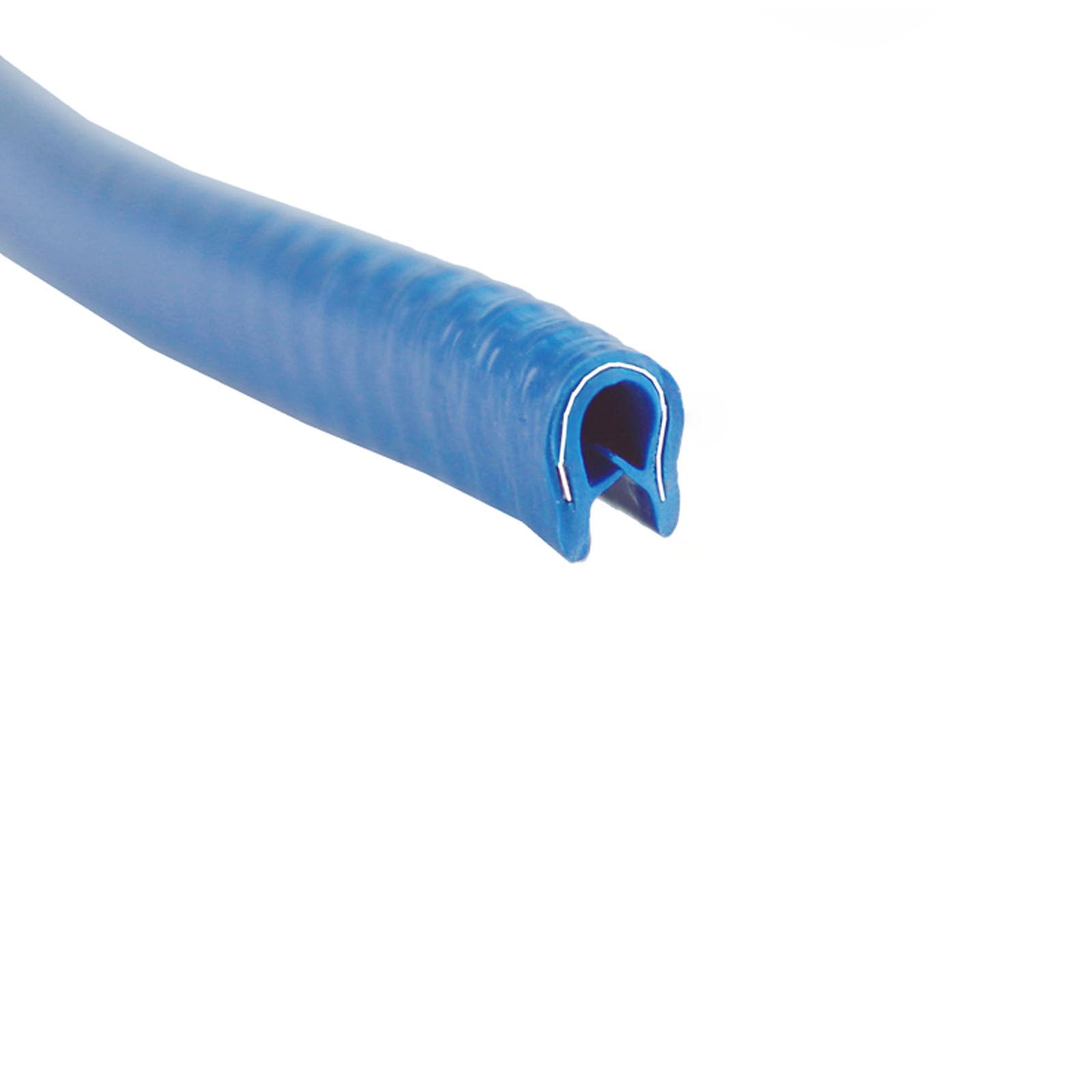 Gumowa uszczelka pogodowa w kształcie litery U 6,56 stóp z metalową uszczelką do drzwi ciężarowych i zastosowań domowych, niebieska 17 mm x 10 mm (niebieska 8 mm