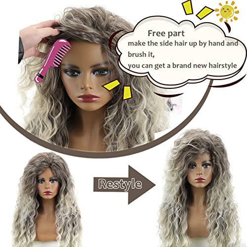Fencca 9618-I Ash Blonde Long Curly Wigs thumb #4